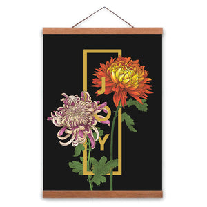 Personalised Chrysanthemum Flower Botanical Print