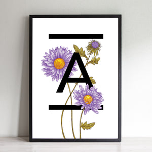 A For Aster Flowers Art Print