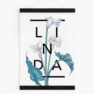 Personalised Calla Lily Flower Botanical Art Print