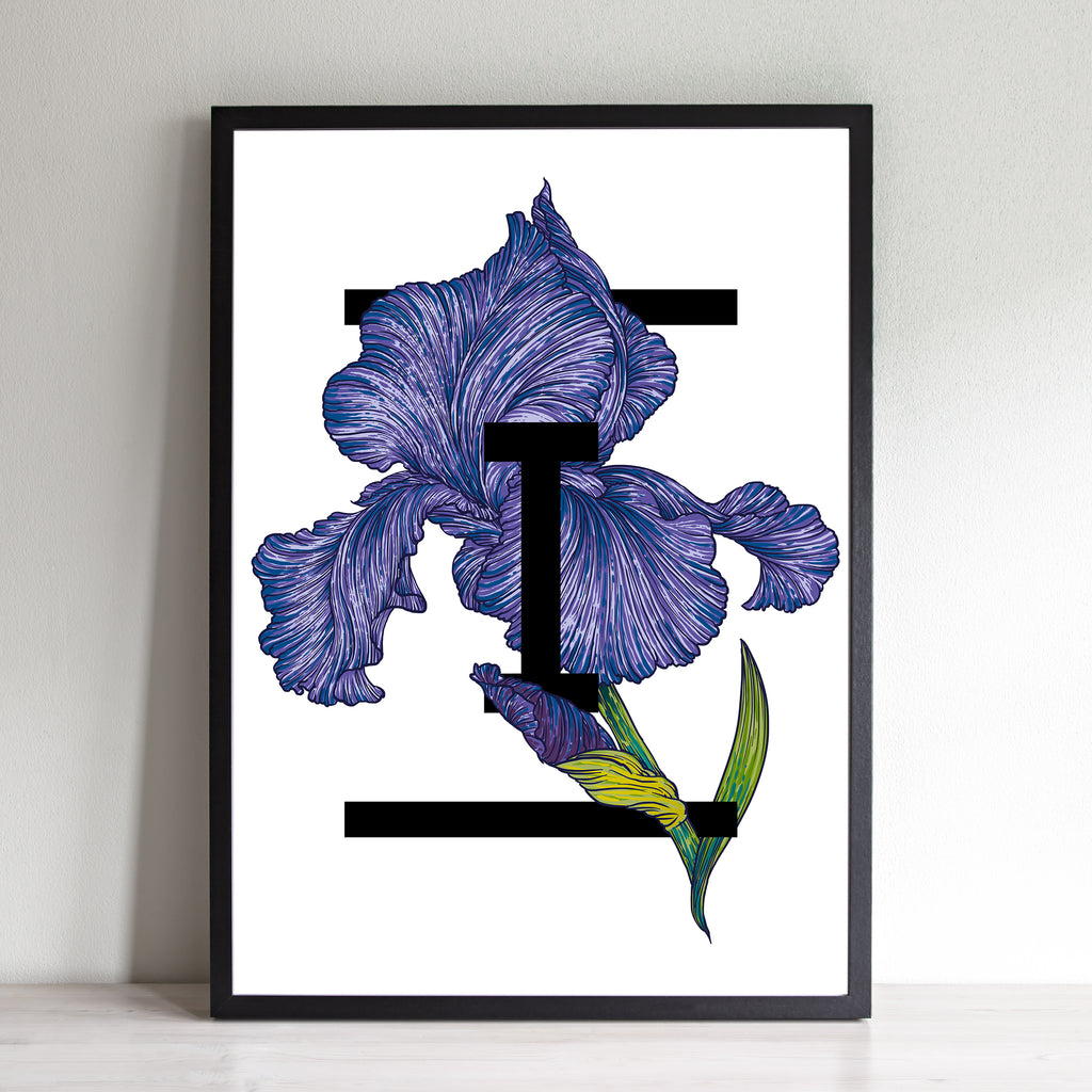 I For Iris Flowers Art Print