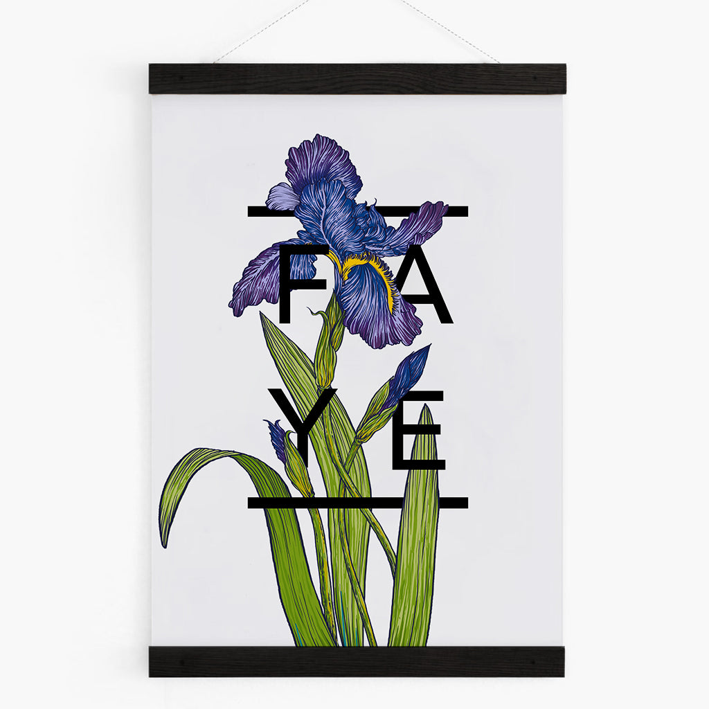 Personalised Iris Botanical Flowers Art Print