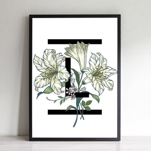 L For Lily Flowers Art Print