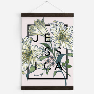 Personalised Lily Botanical Flower Print