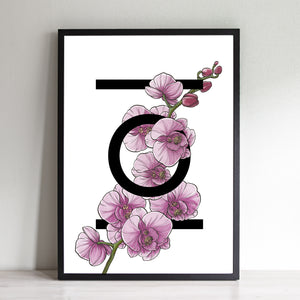 O For Orchid Flowers Art Print