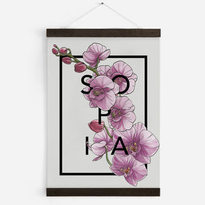 Personalised Orchid Botanical Flower Print