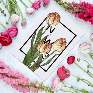 Personalised Tulips Botanical Flower Print