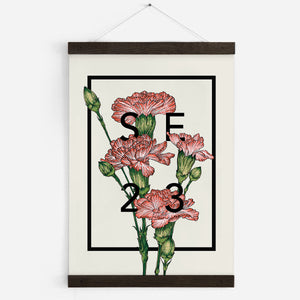 Personalised Carnations Botanical Flower Art Print