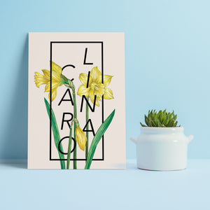 Personalised Daffodil Botanical Flower Print