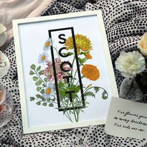 Personalised Birth Flowers Arrangement Print