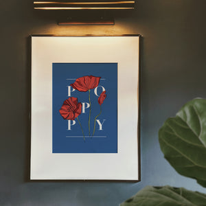 Personalised Poppy Botanical Flower Art Print