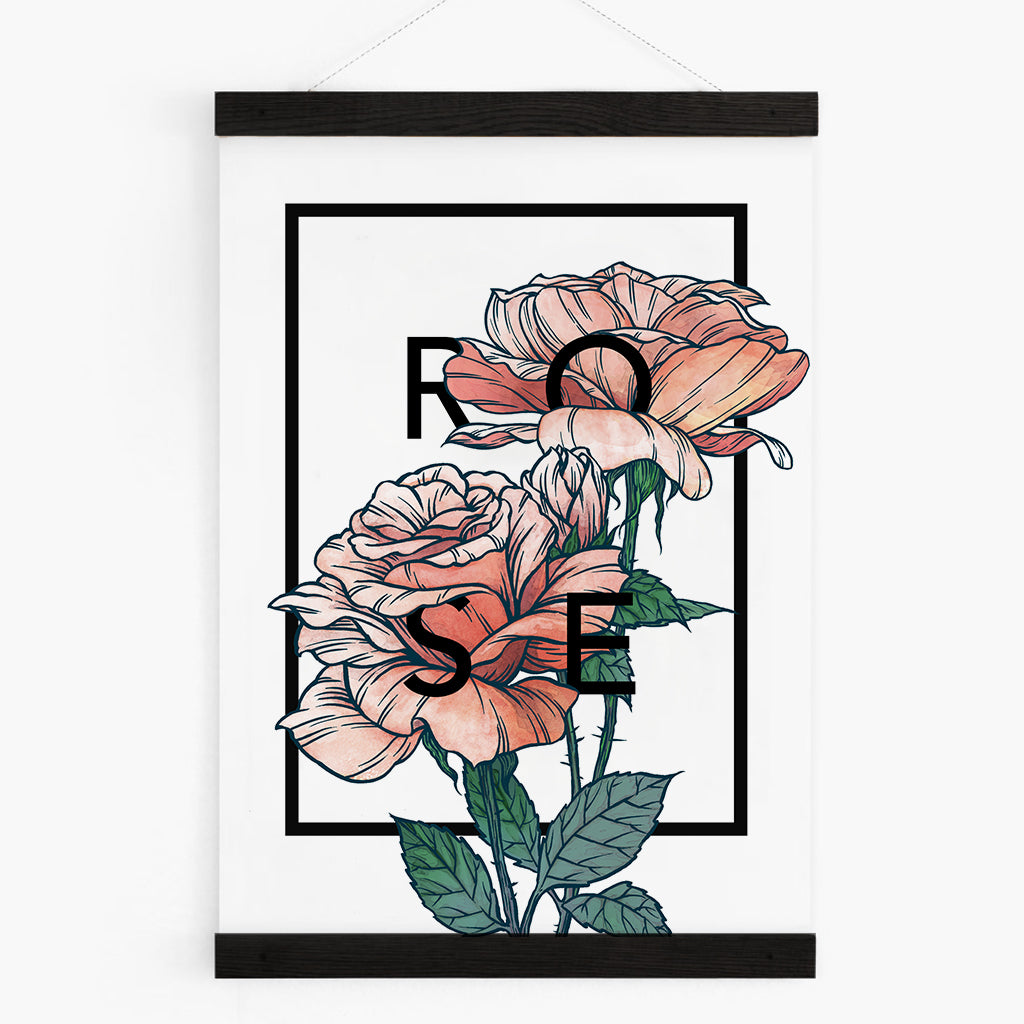 Personalised Rose Botanical Flower Print